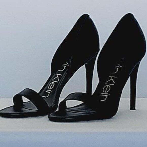 Calvin Klein Women's Metino Open Toe Heels Black Size 7M - Picture 8 of 14